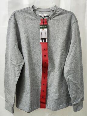 Orvis Heather Gray Crewneck Pullover Long Sleeve Sweatshirt Medium Cotton Blend